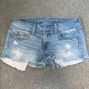 American eagle low rise jean shorts
